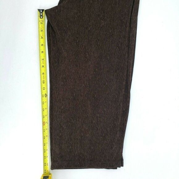 Coldwater Creek Crop Pants Slinky Crinkle Texture Travallure Brown 1X New - Picture 7 of 12